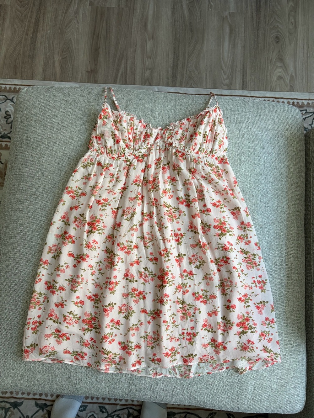 Rumored Floral Mini Dress in Cream and Pink